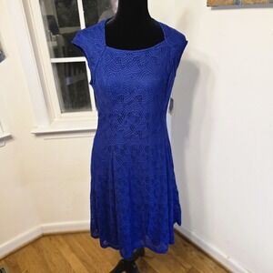 Liz Claiborne Empire Blue Lace Dress Women's Sleeveless Size 4 NWT‎